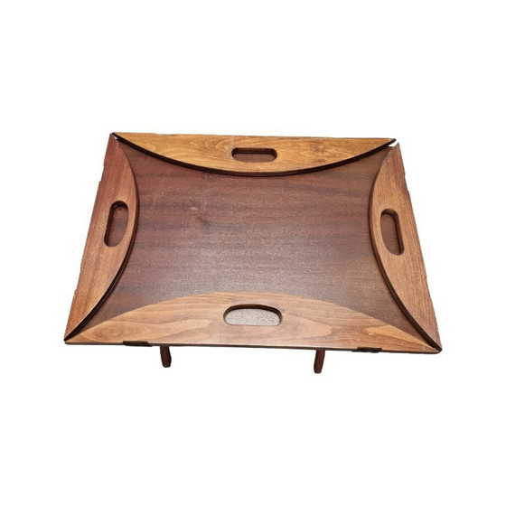Image 1 of Vintage mahogany coffee table with tray, 1970s