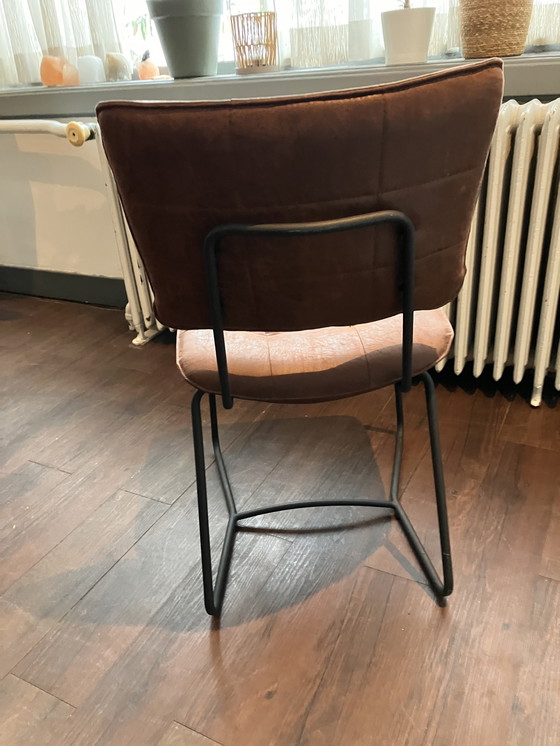 Image 1 of Chaise de salle à manger moderne marron