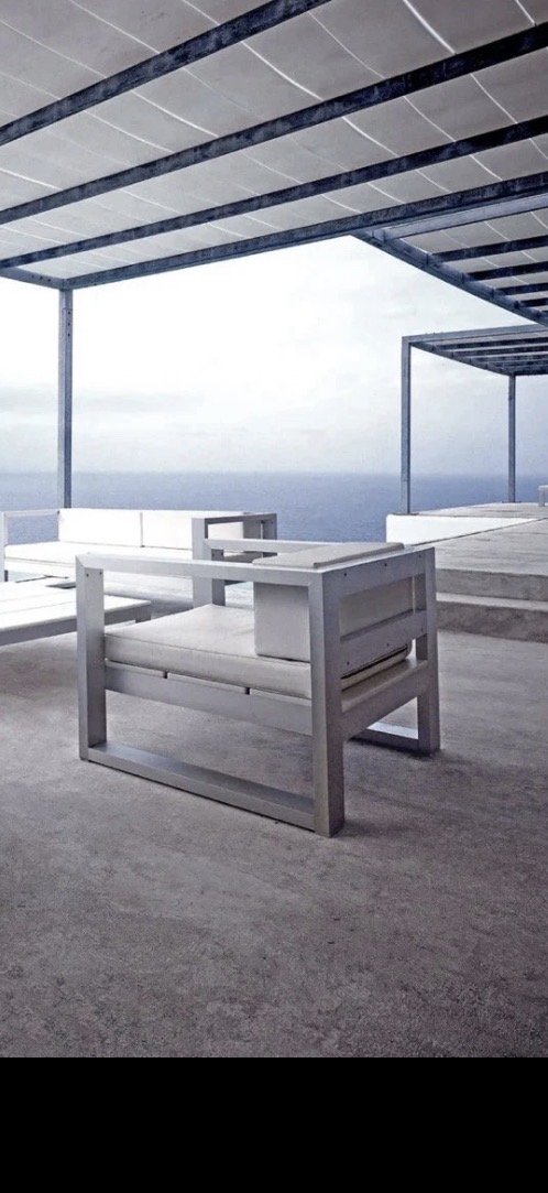 GANDIABLASCO Na Xemena Outdoor-Lounge-Set – 3 Clubsessel & großer Tisch – Neu