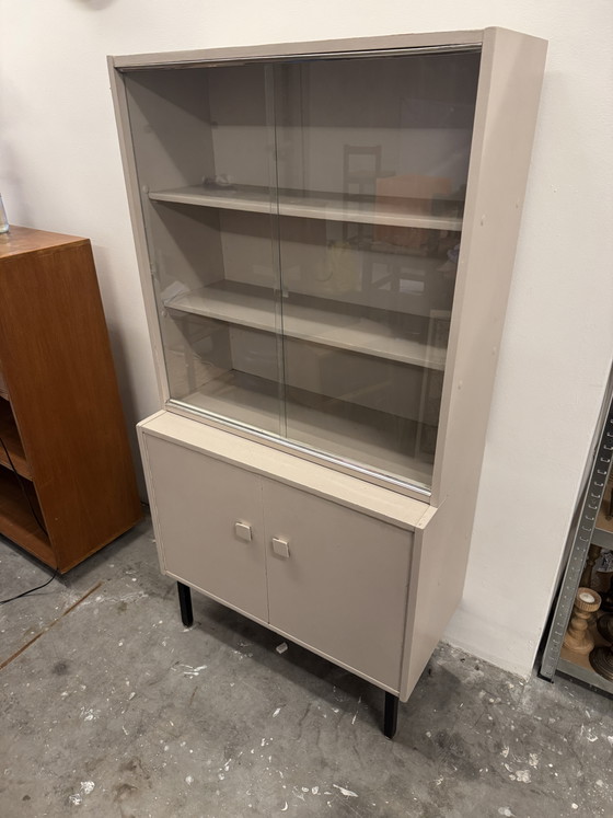 Image 1 of Buffet haut vintage avec portes vitrées