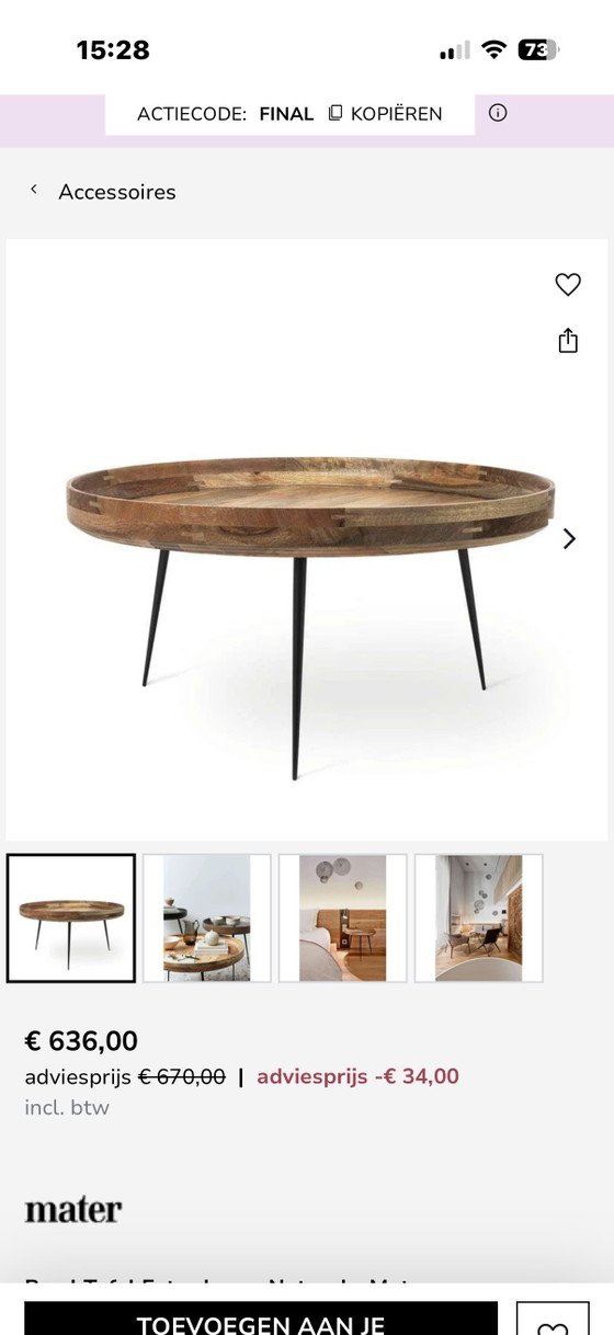 Tavolino MATER Bowl XL: Ø75 × H38 cm. – Tavolini da caffè, Wood (photo 4 of 5)