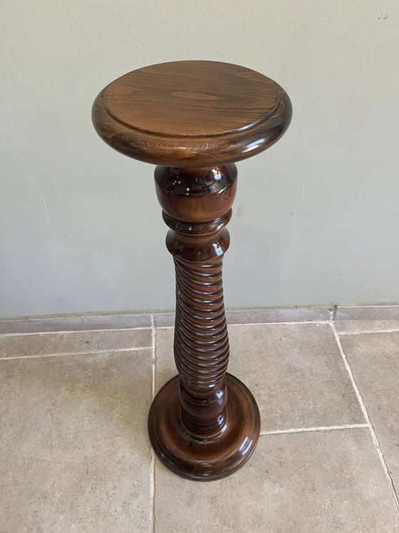Sgabello in legno intagliato – Colonne, Wood, Vintage (photo 5 of 11)