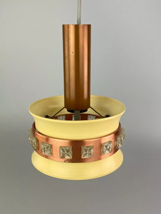 Image 1 of Lampada anni '70, lampada a sospensione, lampada da soffitto, design spaziale in metallo VEB anni '60