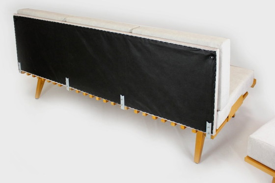 Image 1 of Gerestaureerde vintage modulaire hoekbank met slaapfunctie en voetenbank, jaren 60, set van 2