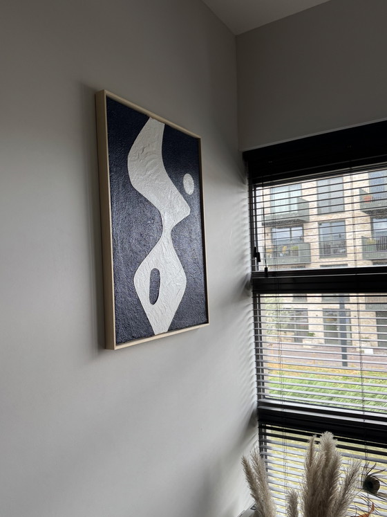 Silhouette di mezzanotte (50x70 cm) astratta blu e bianca – Arte, Wood, Canvas (photo 6 of 10)