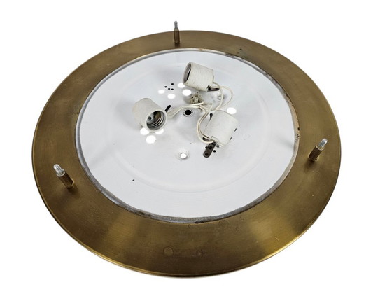 Image 1 of Hillebrand Leuchten - Hollywood Regency style - 'frosted' glass - brass - 80's