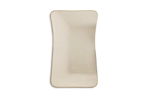 Miroir en laiton doré dans le style de Gio Ponti. Années 1980/90.