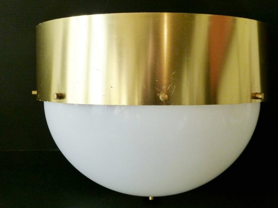 Image 1 of PERZEL: LAMPADA DA PARETE GLOBO GIGANTE IN PLEXIGLAS 1960 1970 VINTAGE ERA SPAZIALE ANNI '60 '70