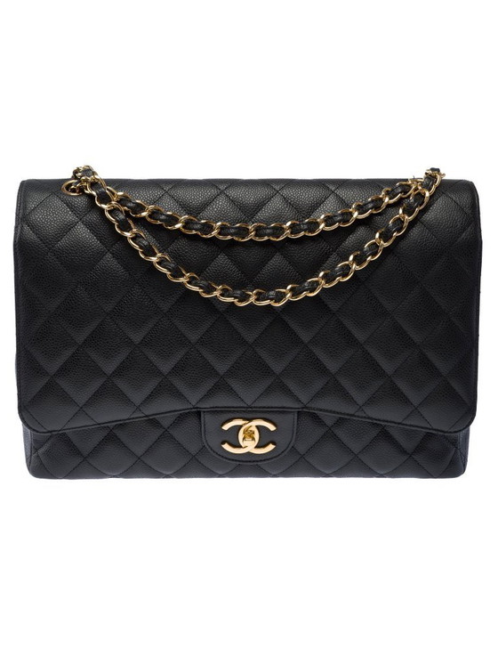 Image 1 of CHANEL Timeless/Classique Tasche aus schwarzem Leder - 103508
