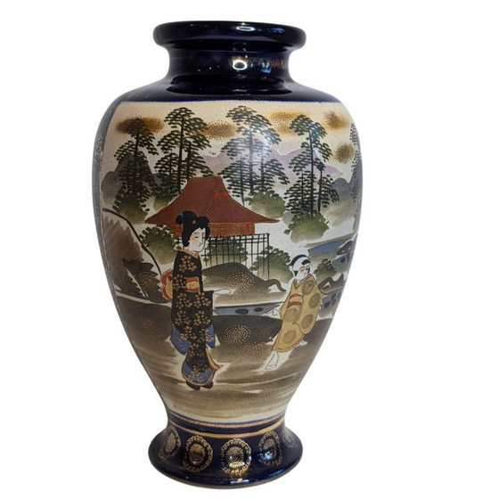 Japanese Satsuma vase - Meiji period, hand-painted (photo 6 of 10)