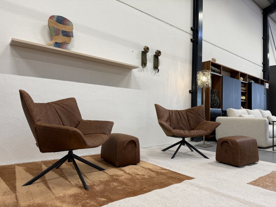 Image 1 of 2 Label van den Berg Gustav swivel armchair Bronco yak leather