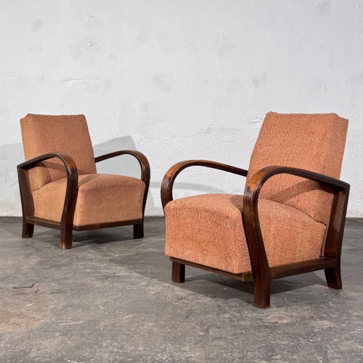 Par de Sillones Debreceni Art Déco de Madera Curvada, Hungría, años 30