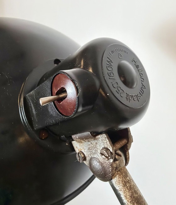 Large German Industrial Scissor Wall Lamp from Helion Arnstadt, 1950s, Wall lights, Metal, Plastic, Black (photo 6 of 15)
