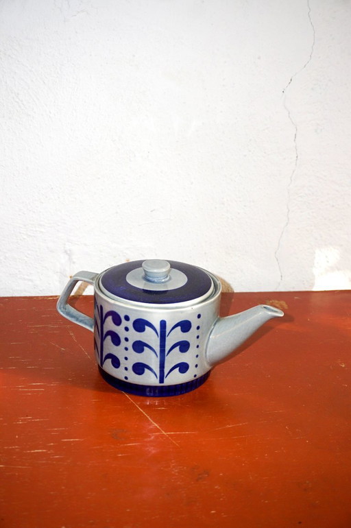 boch belgium ceramic teapot * scandinavian modern blue glaze * mid-century boch la louvière * vintage belgian teapot * abstract 