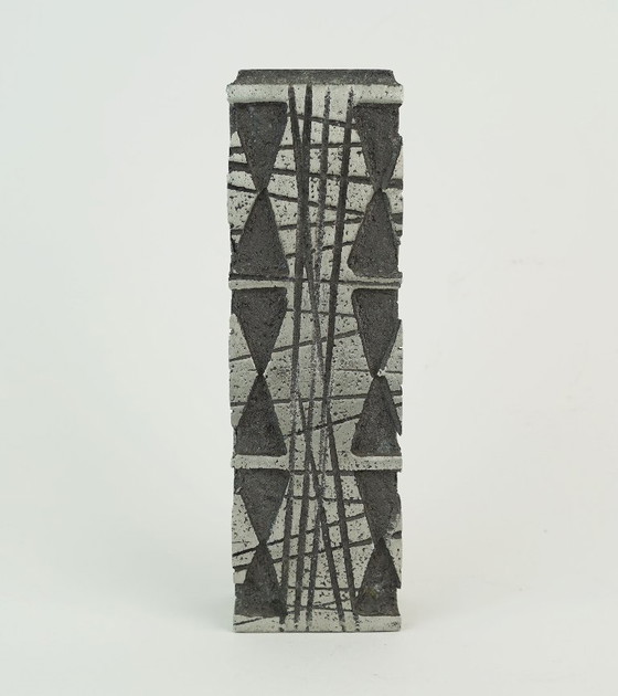 Image 1 of rare brutalist mid century VASE made of cast aluminum casper studioguss 1970s