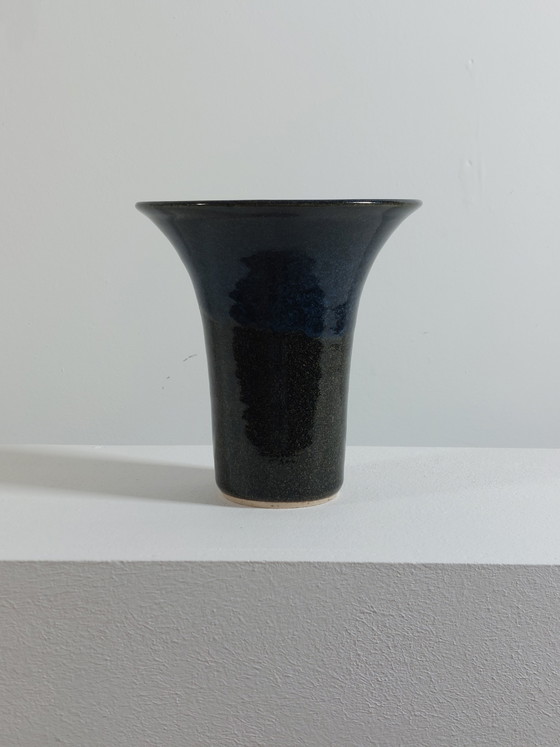 Image 1 of Vintage mid-century signed artist ceramic vase