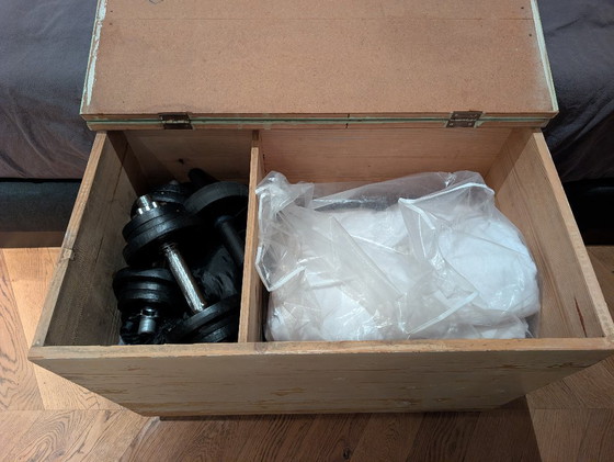 Image 1 of Houten kist vintage wit / groen