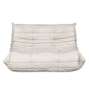 White Leather Deep Foam Lounge Seating Comfy Modern Design Free FedEx Shipping