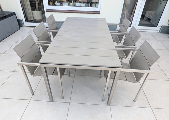 Image 1 of Set da giardino Tribu.

Tavolo con 6 sedie.