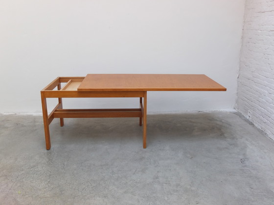 Image 1 of Extendable 'N-Line' Dining Table In Oak By P&J Neirinck, 1968