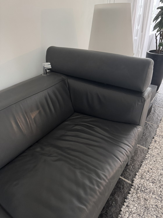 Leolux Horatio 6-Sitzer Ecksofa mit separatem Hocker – Leather, Metal (photo 5 of 7)
