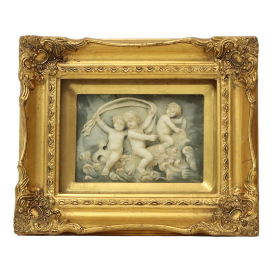 Image 1 of Placche incorniciate in alabastro Biggs and Sons London