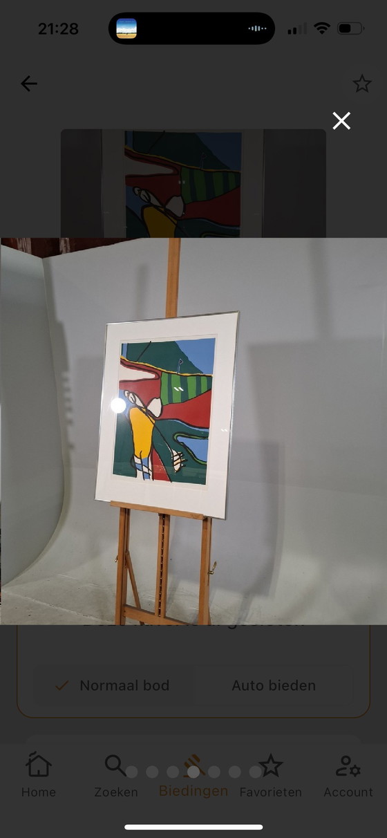 Image 1 of Michiel Poort - 18th hole 37/75 - 1989 - 70x90 cm framed