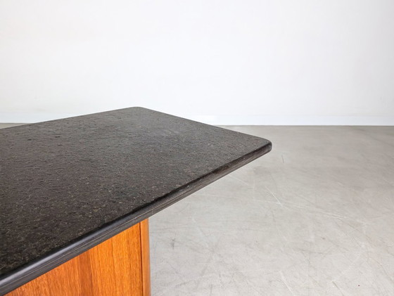 Image 1 of Midcentury coffee table slate coffee table teak vintage 1960