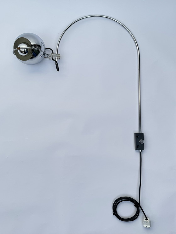 Image 1 of Vintage Chrome Wall Lamp by GEPO Amsterdam, 1970s – Eyeball Design
