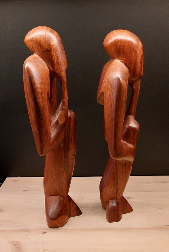 Image 1 of Statua di legno d'epoca "IL PENSIERO