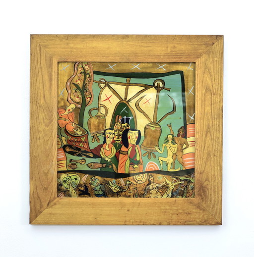 Nicolae Groza - pintura sobre vidrio