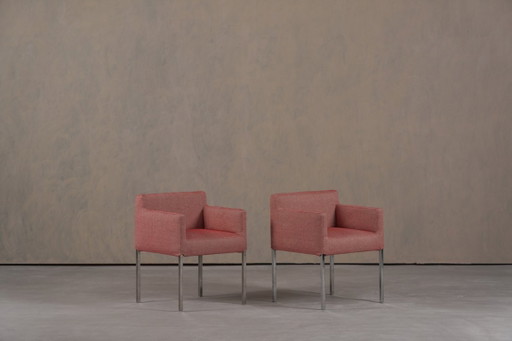 Sedie Ligne Roset in tessuto rosa, Francia, anni 2000, set da 2