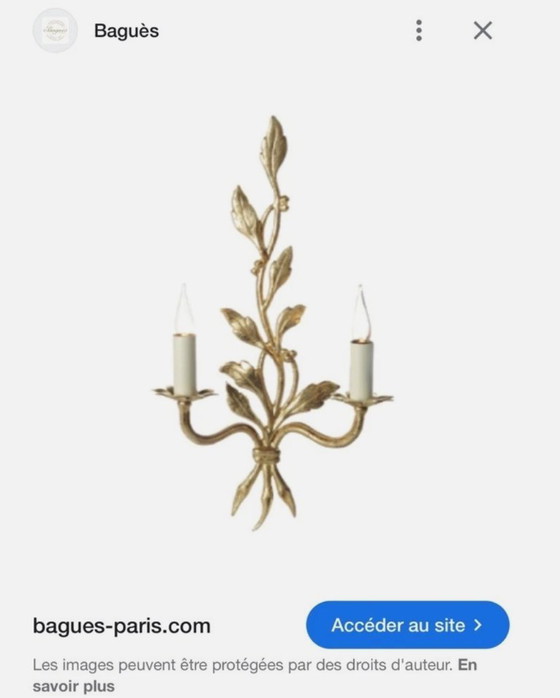 Maison Baguès Paris - Pair of Vintage Design Wall Lights 1960 – Bronze, Metal (photo 2 of 9)