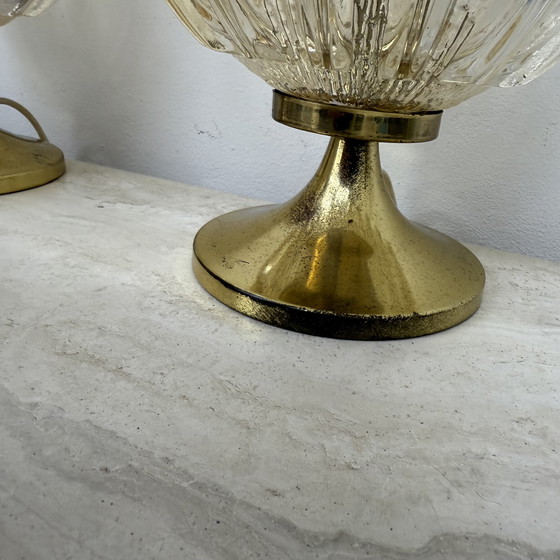 Image 1 of Mid Century Set van 2 Wortmann & Filz glazen tafellampen, 1970