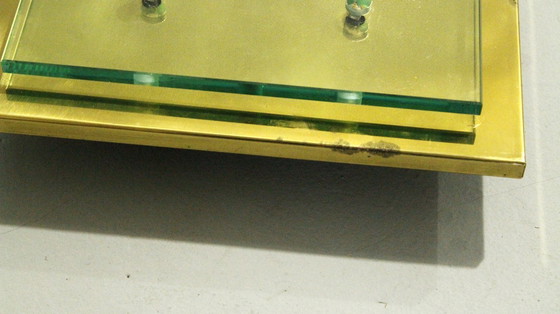 Image 1 of Brass and Glass Ceiling/ Wall Lamp by Hillebrand , 1990s