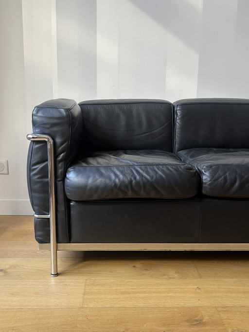Canapé 3P LC2 Cassina – banken, Leather, Metal (photo 2 of 6)