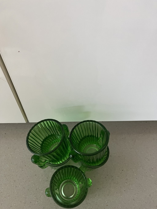 Set vijf cactusvormige shotglaasje groen 