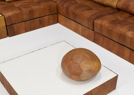De Sede DS-88 Landscape Sectional Sofa in Cognac Tan Leather, Switzerland 1970's, Modular sofas, Wood, Brown (photo 7 of 10)