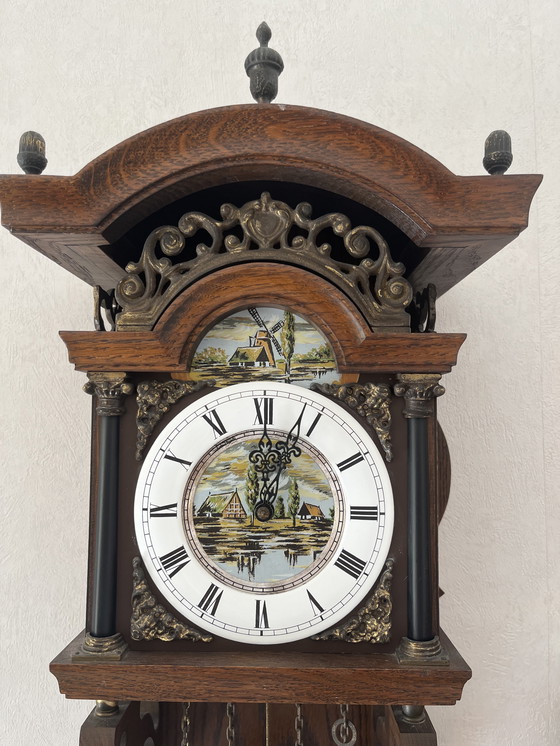 Image 1 of Antique/Vintage Original Dutch Sallander Clock of Solid Wood