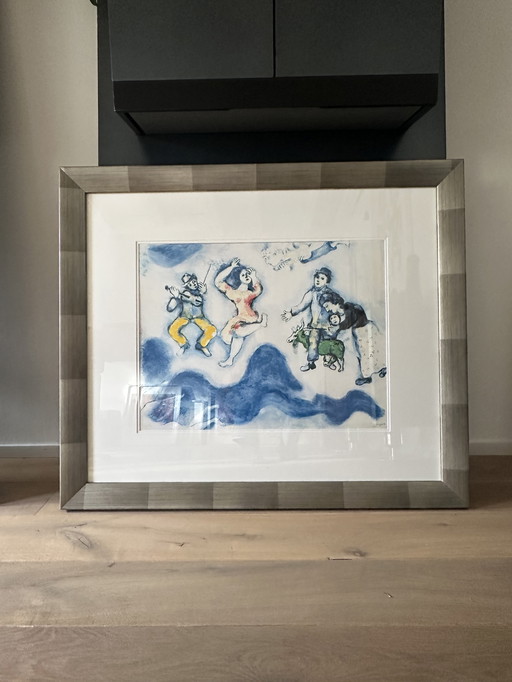 Mark Chagall - Les Compagnons de Charlot, unique lithograph