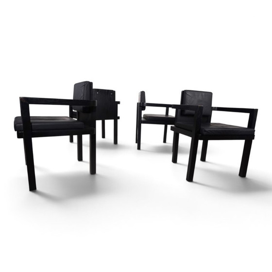 Set de 4 sillas de comedor/conferencia Tecta D51 de haya de Walter Gropius, 1923, Sillones, Madera, Cuero (foto 8 de 15)
