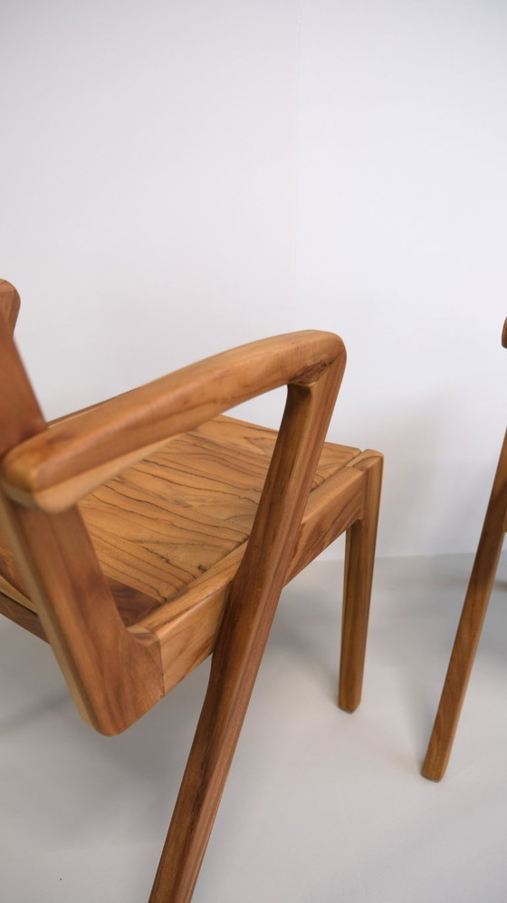 Image 1 of Set of 6 - Handmade Dining Chairs – Stackable in pairs