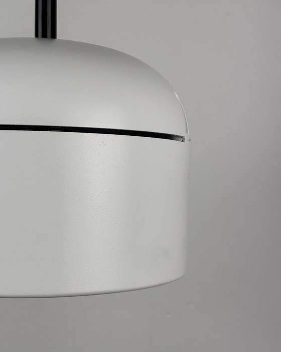 Image 1 of Staff Leuchten Arnold Berges Duo Matte white Vintage Pendant Lamp, Space Age, 70s, Mid Century, Industrial design, Germany 1970s