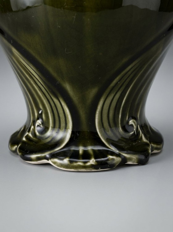Art Nouveau Vase with Roses – Gustave De Bruyn – 25 cm – Ceramic (photo 7 of 9)