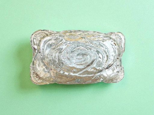 Plafón o aplique rectangular de cristal