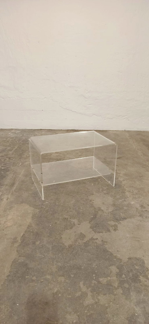 Vintage Space Age Plexiglas LP table side table