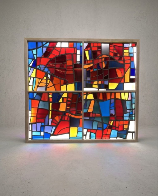 Vintage Mid Century Buntglas 1960