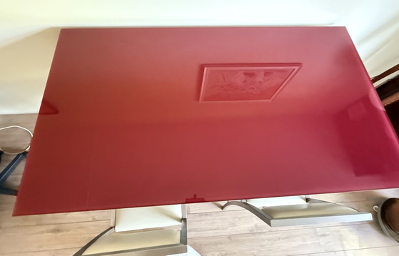 Image 1 of Bar-/eettafel avec vier barkrukken (lederen bekleding)