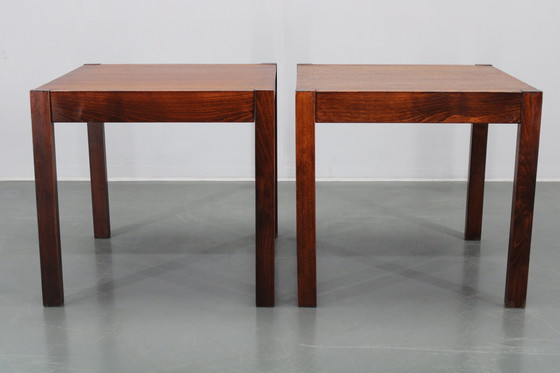 Image 1 of 1960s Set of Two Square Side/Coffee Wooden Tables, Denmark