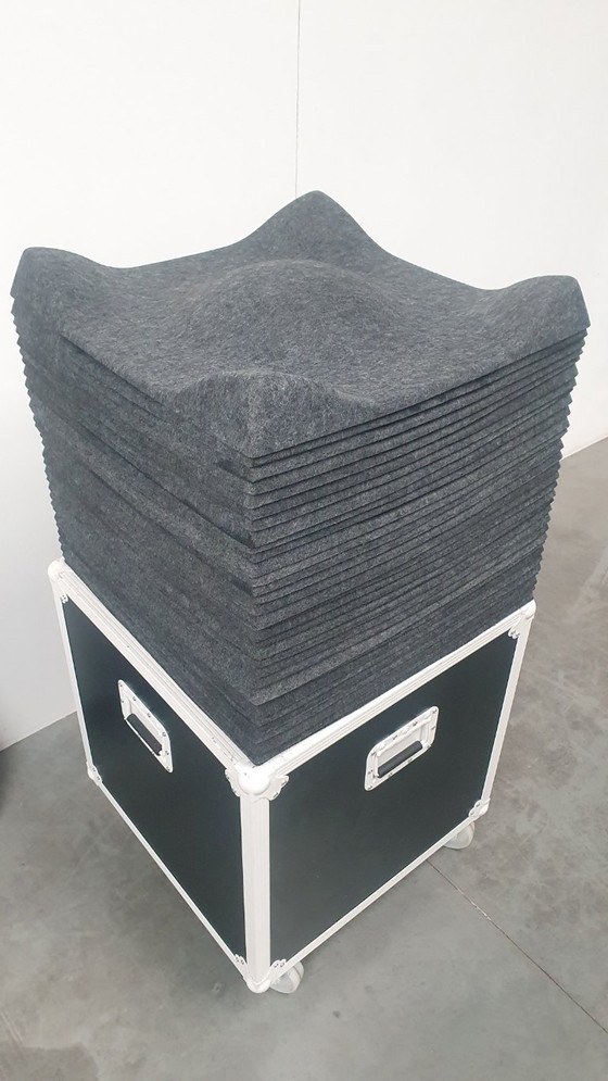 Image 1 of Offecct soundwave swell acoustic 3D design panels gray felt, modular